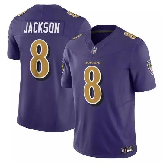 Discover NWT Men's Ravens #8 Lamar Jackson Purple Limited Stitched Jersey S-3XL