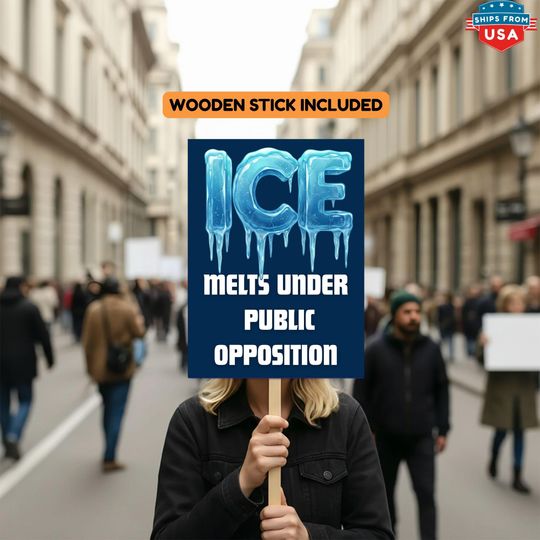 Discover Anti ICE Protest Sign Stick Included, Ice Melts - No Ice Renee Nicole Good Protest Poster,Abolish Ice Protest Sign,18x24 Corrugated Plastic