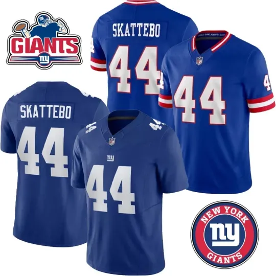 Discover NWT Men's Giants #44 Cam Skattebo Royal Game All Stitched Player Jersey S-3XL