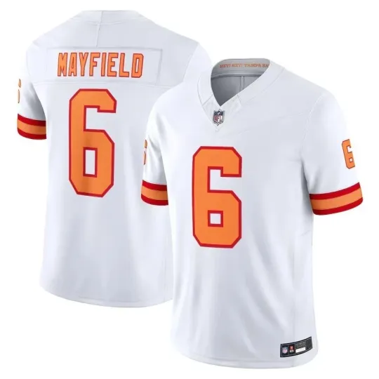 Men's Buccaneers #6 Baker Mayfield White Jersey