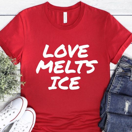 Discover Love Melts Ice Activist Protest Unisex Tshirt, Anti-ICE shirt