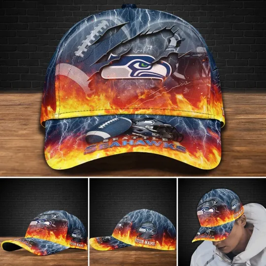 Discover Personalized Seattle Football Seahawkss Team Classic Cap Gift For Husband Dad