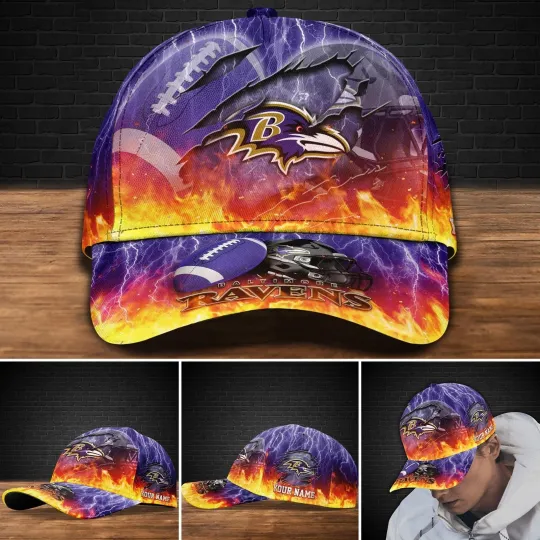Discover Personalized Baltimore Football Ravenss Team Classic Cap Gift For Husband Dad