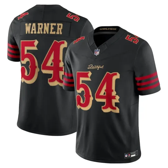 Discover Men's 49ers #54 Fred Warner Black 2025 Rivalries Jersey