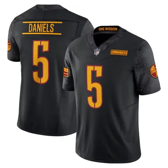 Discover NWT Men's/Youth Commanders #5 Jayden Daniels Black Jersey
