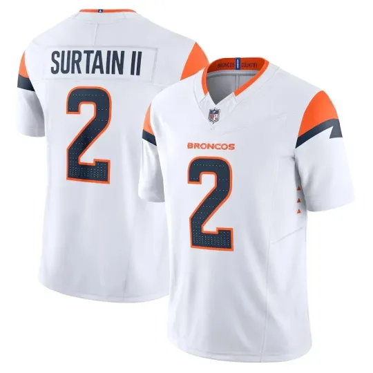 Discover NWT Men's/Youth Broncos #2 Patrick Surtain II White FUSE Jersey