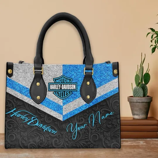 Discover Personalized Harley Motor Davidsonn Racing Leather Handbag Biker Gift
