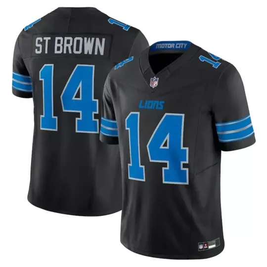 NWT Men's/Youth Lions #14 Amon-Ra St. Brown BlackJersey