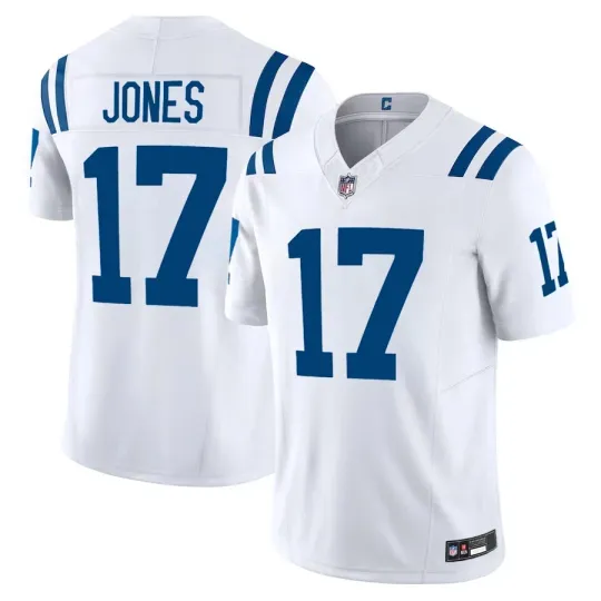 NWT Men's Colts #17 Daniel Jones White Game Jersey