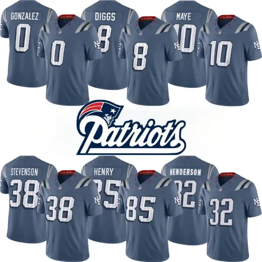 Discover NWT Men's Patriots Storm Blue 2025 Rivalries CollectionJersey