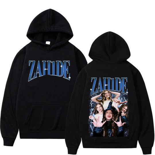 Discover Zahide Merch Double-sided Print Hoodies Men Women Fashion Hip Hop Pullover Casual Fleece Oversized Vintage Aesthetics Sweatshirt