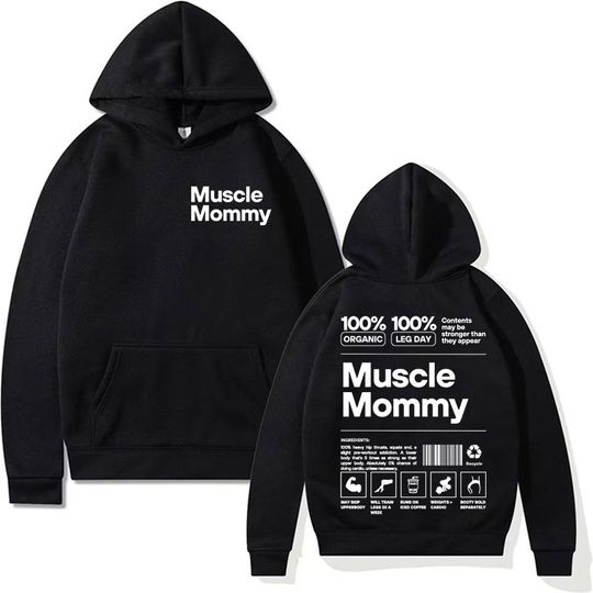 Funny Muscle Mommy Pump Cover Gym Meme Hoodie Men Women Fashion Gothic Humor Hoodies Vintage Oversized Y2k Sweatshirt Streetwear