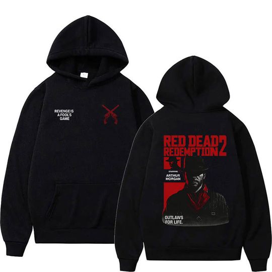 Discover Game Player Red Dead Redemption 2 Hoodie Men's Classic Punk Cosplay Pullover Sweatshirt Man Fleece Long Sleeve Hoody Streetwear