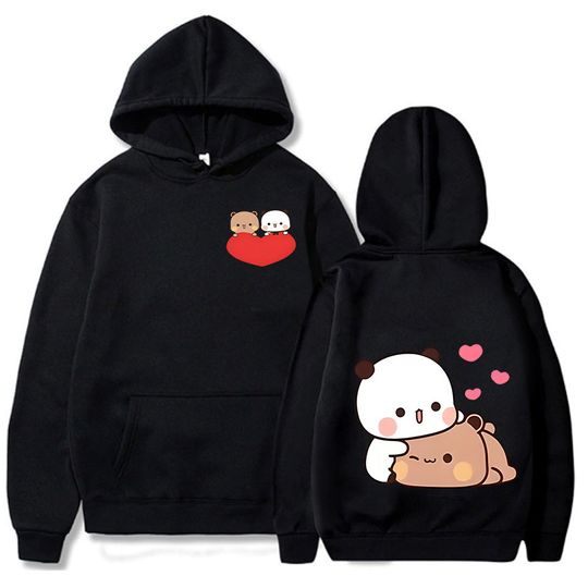 Discover Bubu and Dudu Panda Hoodies are suitable for men with interesting and cute graphics unisex anime style Harajuku retro sportswear