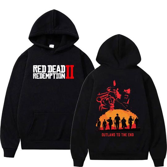 Discover Game Red Dead Redemption 2 Hoodie Men's Vintage Punk Clothing Pullover Sweatshirt Man Fleece Fashion Oversized Hooded Streetwear