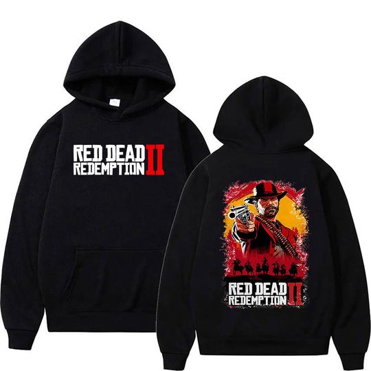 Red Dead Redemption 2 Game Player Hoodie Men Women Casual Oversized Clothing Sweatshirt Vintage Long Sleeve Fashion Fleece Hoody