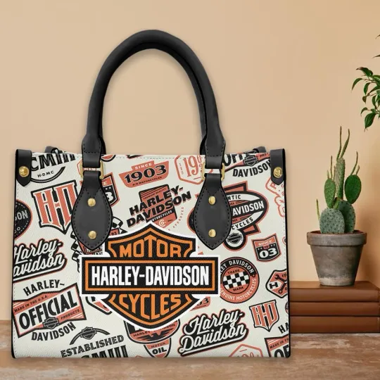 Discover Harley Motor Davidsonn Racing Leather Handbag Biker Gift