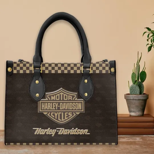 Discover Harley Motor Davidsonn Racing Leather Handbag Biker Gift