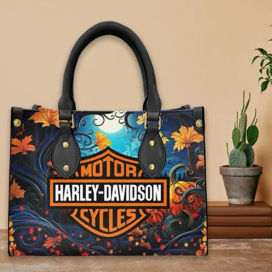 Discover Harley Motor Davidsonn Racing Leather Handbag Biker Gift