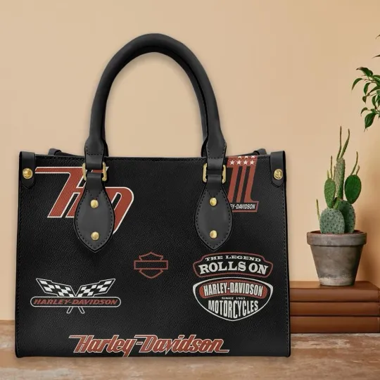 Discover Harley Motor Davidsonn Racing Leather Handbag Biker Gift