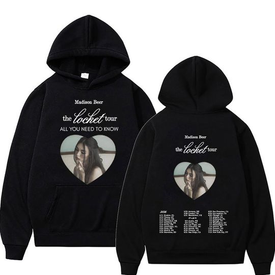 Discover Madison Beer Locket Album 2026 Hoodies Men's Hip Hop Fleece Pullover Sweatshirts Retro Long Sleeve Oversized Hoodie Fan Gifts