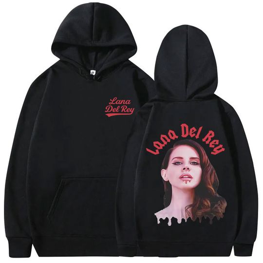 Singer Lana Del Rey Face Graphic Hoodie Men Women Casual Oversized Sweatshirt Male Fashion Vintage Pullovers Hoodies Streetwear