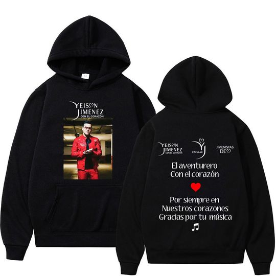 Discover Singer Yeison Jimenez Vintage Print Hoodie Men Women Fashion Pullover Long Sleeves Harajuku Sweatshirt Fan Commemorative T-shirt
