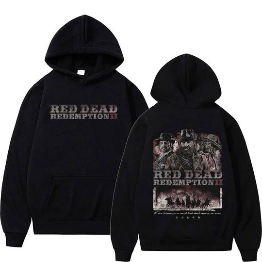 Discover Classic Red Dead Redemption 2 Vintage Hoodie Men's Gothic Punk Pullover Sweatshirt Unisex Long Sleeve Fashion Hooded Streetwear