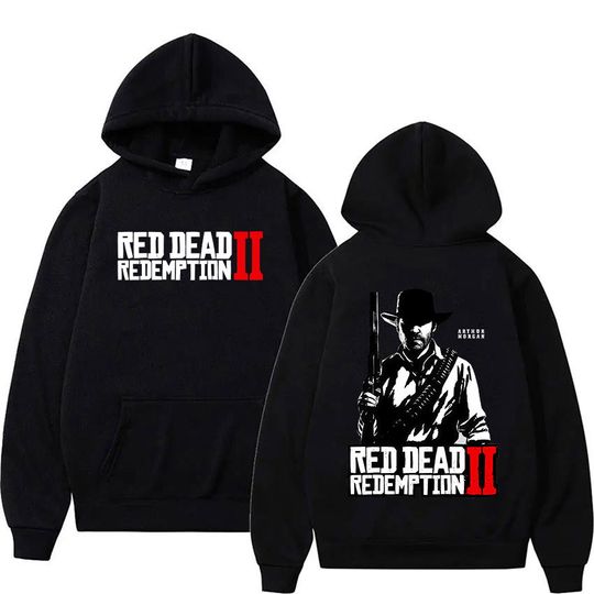 Discover Red Dead Redemption 2 Game Player Hoodie Men's Gothic Fashion Oversized Sweatshirt Fleece Long Sleeve Vintage Hooded Streetwear