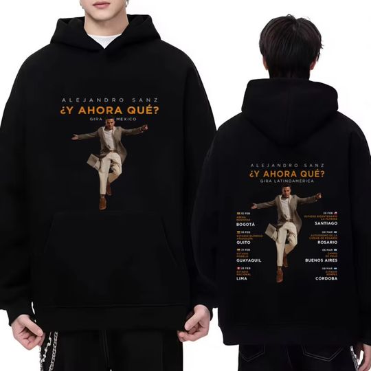 Discover Trendy Singer Alejandro Sanz Album Graphic Hoodies Autumn/Winter Harajuku Mens Long Sleeve Casual Oversized Aesthetic Sweatshirt