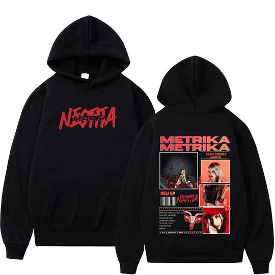 Discover Singer Metrika New Album Tour Print Hoodie Men Women Aesthetic Trendy Pullover Loose Casual Thick Harajuku Sportswear Winter Top