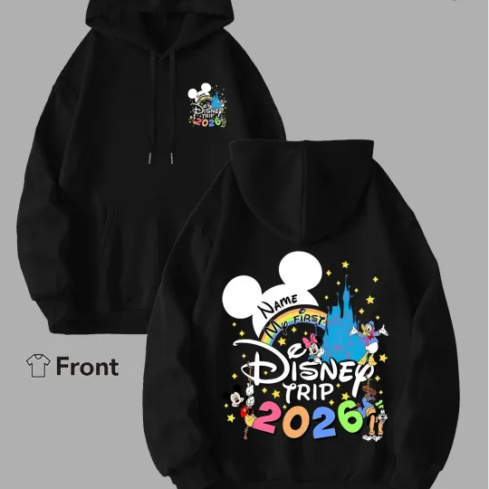Discover Disney Licensed Series | Mickey Image Pattern Print, Trendy Hooded Sweatshirt, Men'S Loose Long-Sleeved Hoodie