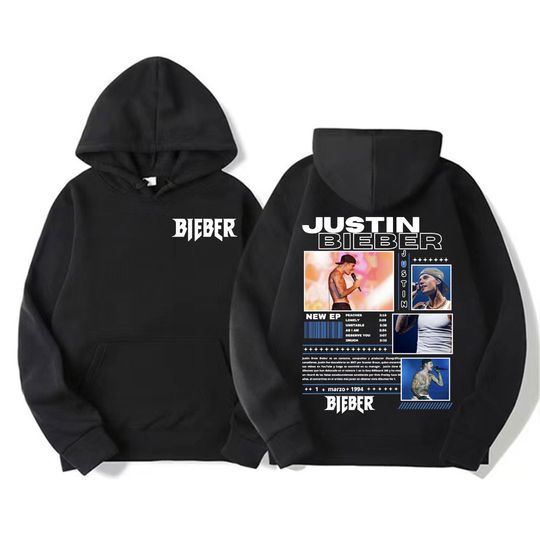 Discover Rapper Justin Bieber Tour Graphic Hoodies Men's Clothing Hip Hop Punk Pop Music Sweatshirt Unisex Casual Fleece Oversized Hoodie