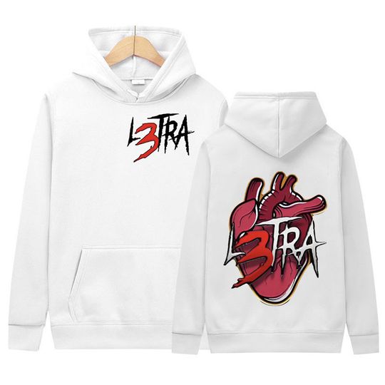 Discover Singer Luar La L Album L3TRA Mark Hoodie Men Women Harajuku Retro Fashion Sweatshirt Hip Hop Pullover Oversized Hoody Streetwear