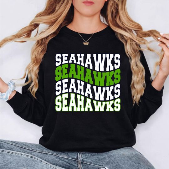 Seattle Seahawks Football Crewneck Sweatshirt, Hawk Football Game Day Sweatshirt