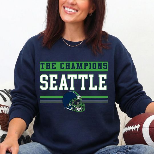 Discover The Champions Seattle Football Sweatshirt, Retro Fan Gift | Celebrate Seattle Championship Sweatshirt