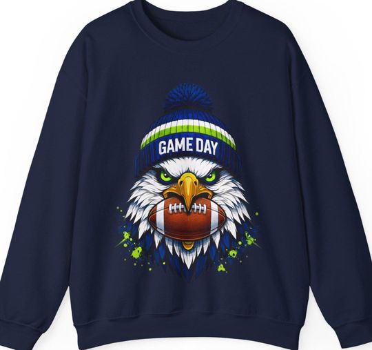 Discover Seattle Football Mascot Style Sweatshirt, Seahawk Football Sweatshirt