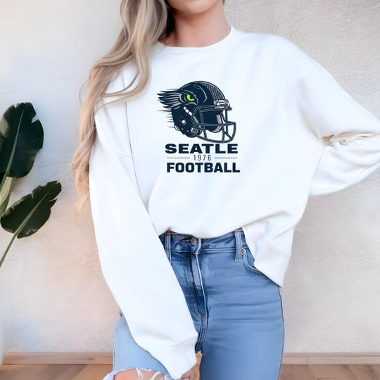 Discover Vintage Seattle Seahawk Football Sweatshirt, Seattle Team Football, Kids Sweatshirt
