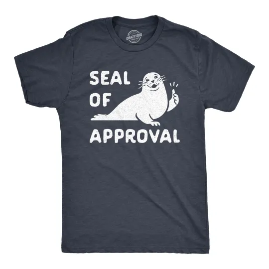 Discover Mens Seal Of Approval T Shirt Funny Pun Graphic Novelty Sea Animal Graphic Tee