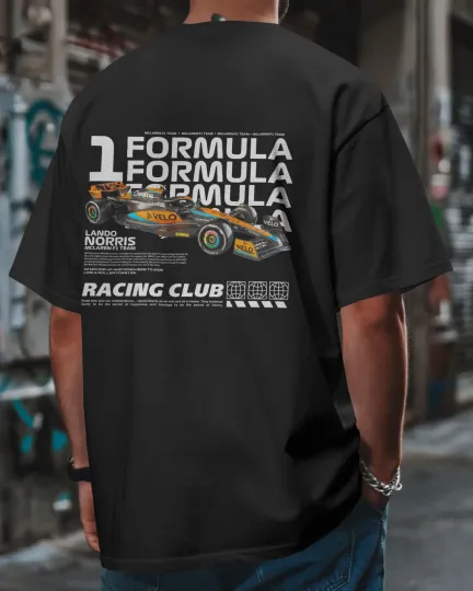 Discover Lando Norris Fan Art T-Shirt F1 McLaren Racing Graphic Unisex Tee