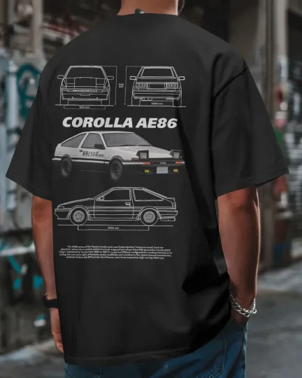 Discover AE86 Trueno Fan Art T-Shirt JDM Drift Car Graphic Unisex Tee