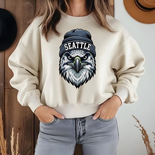 Discover Seattle Seahawks Beanie Sweatshirt | City Pride Crewneck