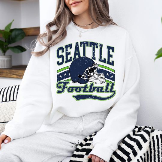 Discover Vintage Seattle Football Sweatshirt - Retro Fan Gift - Gameday Apparel