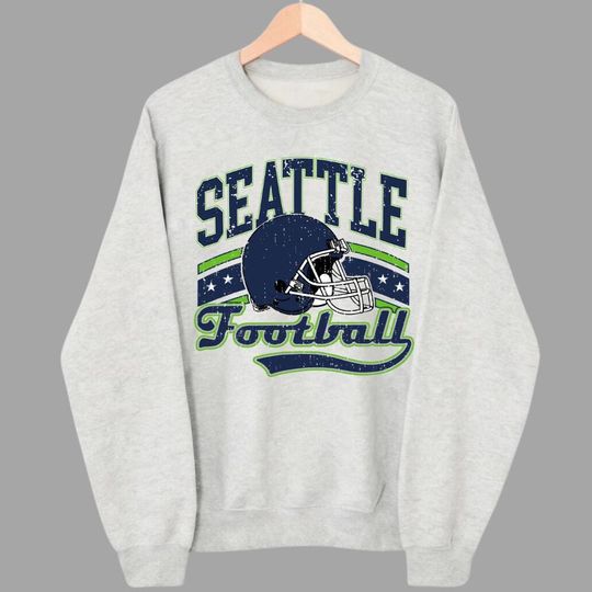 Discover Vintage Seattle Football Sweatshirt, Retro Seattle Seahawk Crewneck Sweatshirt, Vintage Style Game Day Football Fan Gift