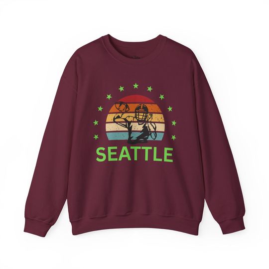 Seattle Football Retro Sunset Sweatshirt Super Bowl Sweatshirt