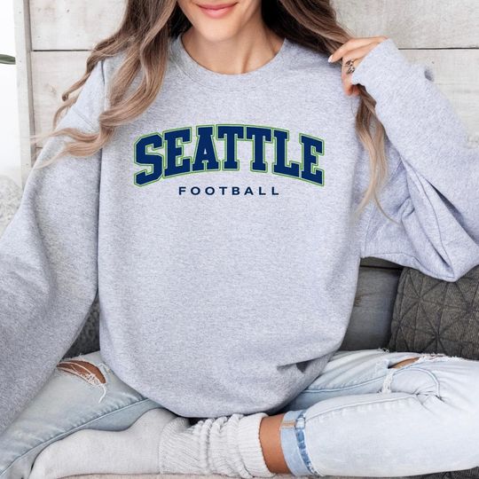 Discover Seattle Football 90s Style Vintage Sweatshirt, Seattle Seahawk Football Crewneck Sweatshirt