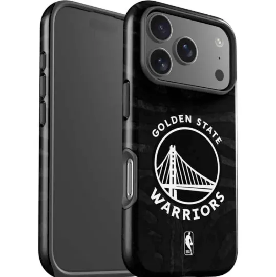 NBA Golden State Warriors Black Animal Print iPhone 13-17 Pro Max Impact Case