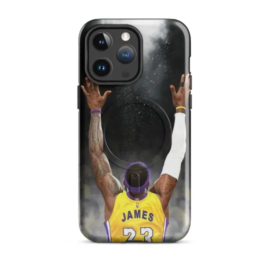 Lebron James Powder Lakers MagSafe® tough case for iPhone® 16, 15, 14