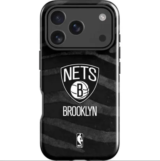 Discover NBA Brooklyn Nets Black Animal Print iPhone 13.... 17 Pro Max Impact Case