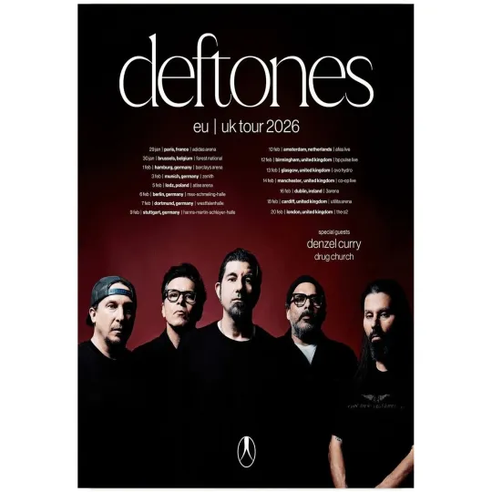 Discover Deftone EU UK Tour 2026 Concert Dates Band Poster